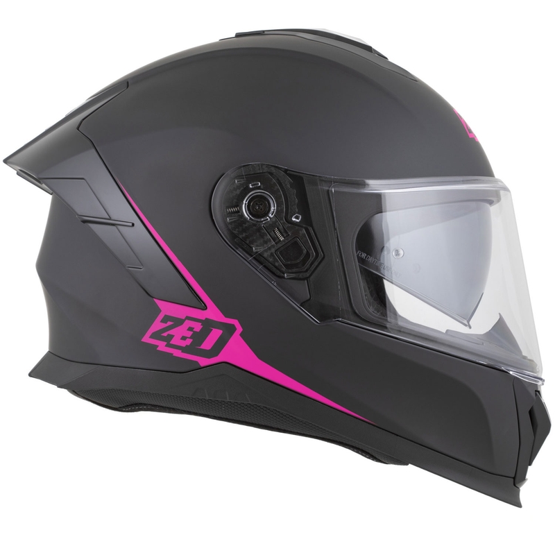 Cască integrală pentru motocicletă ZED K40 negru mat-roz