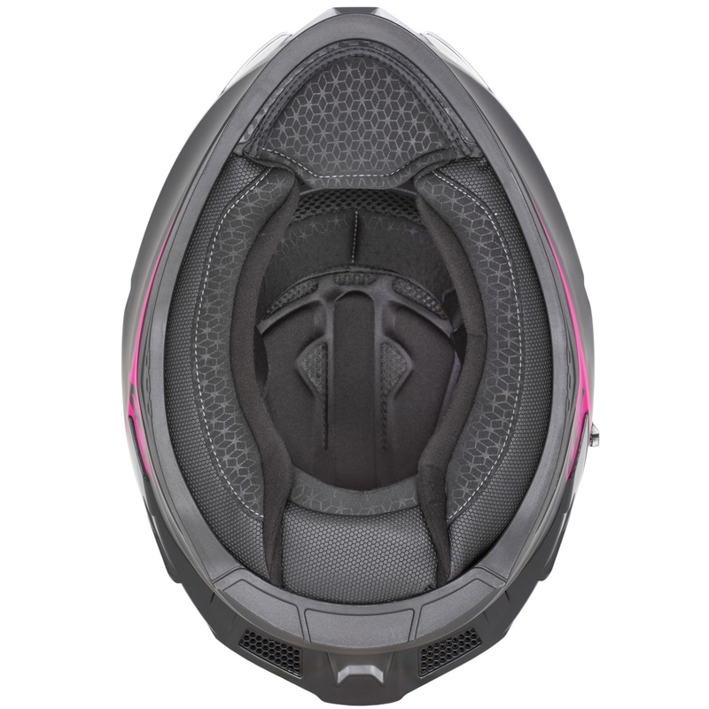 Cască integrală pentru motocicletă ZED K40 negru mat-roz
