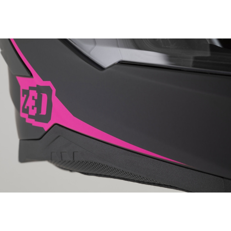 Cască integrală pentru motocicletă ZED K40 negru mat-roz