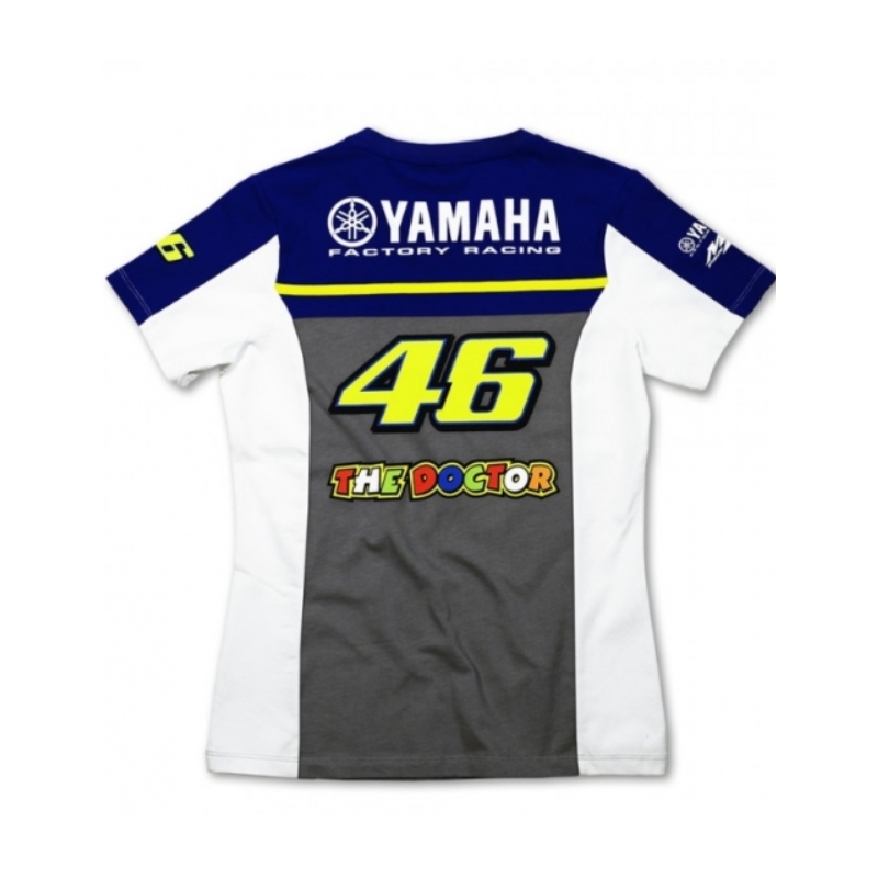 Tricou pentru femei VR46 Valentino Rossi Yamaha Dual albastru-gri albastru-gri