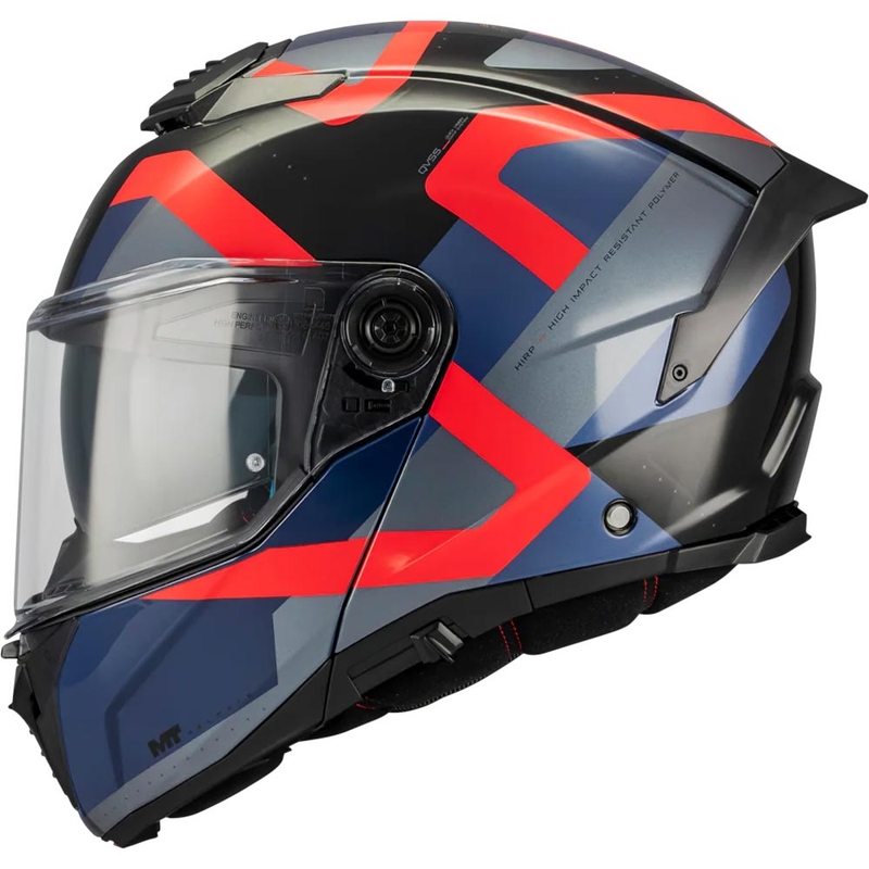 Cască de motocicletă pliabilă MT Atom 2 SV Dexter B15 albastru-negru-roșu