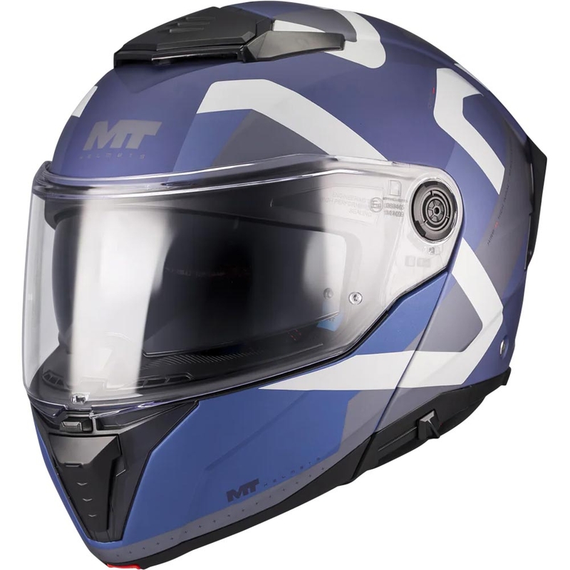 Cască de motocicletă pliabilă MT Atom 2 SV Dexter C2 albastru-gri mat