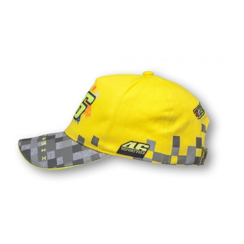 Șapcă pentru copii VR46 Valentino Rossi galben-gri