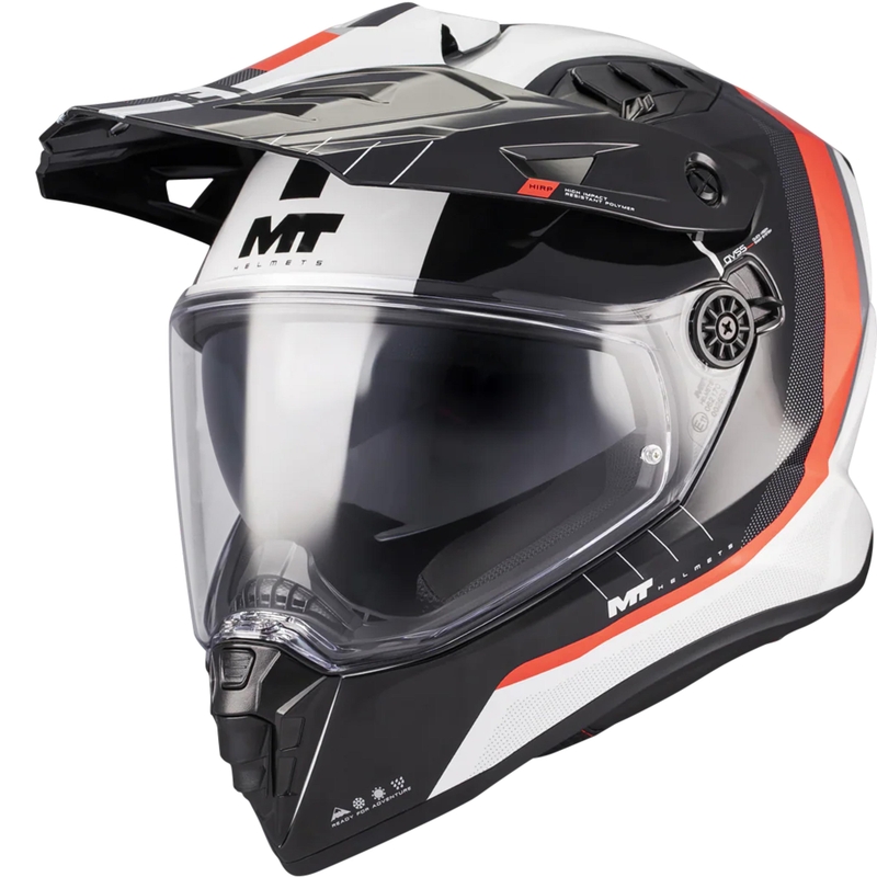 Cască de motocicletă enduro MT Track SV Nomad A15 alb-negru-roșu
