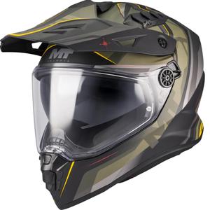 Cască de motocicletă enduro MT Track SV Questor B6 negru mat-verde-maro-galben fluo