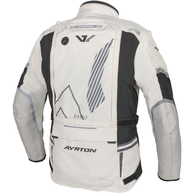 Geacă de motocicletă Ayrton Trail alb-negru-gri