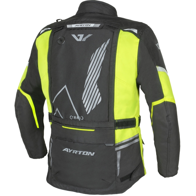 Geacă de motocicletă Ayrton Trail negru-galben fluo-gri