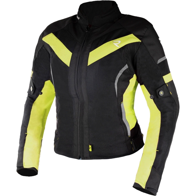 Geacă de motocicletă pentru femei Street Racer Betty II Air negru-galben fluo