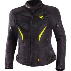 Geaca moto dama Street Racer Rose negru-galben fluo