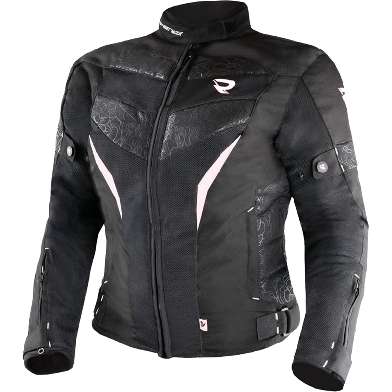 Geaca moto dama Street Racer Rose Air negru-alb