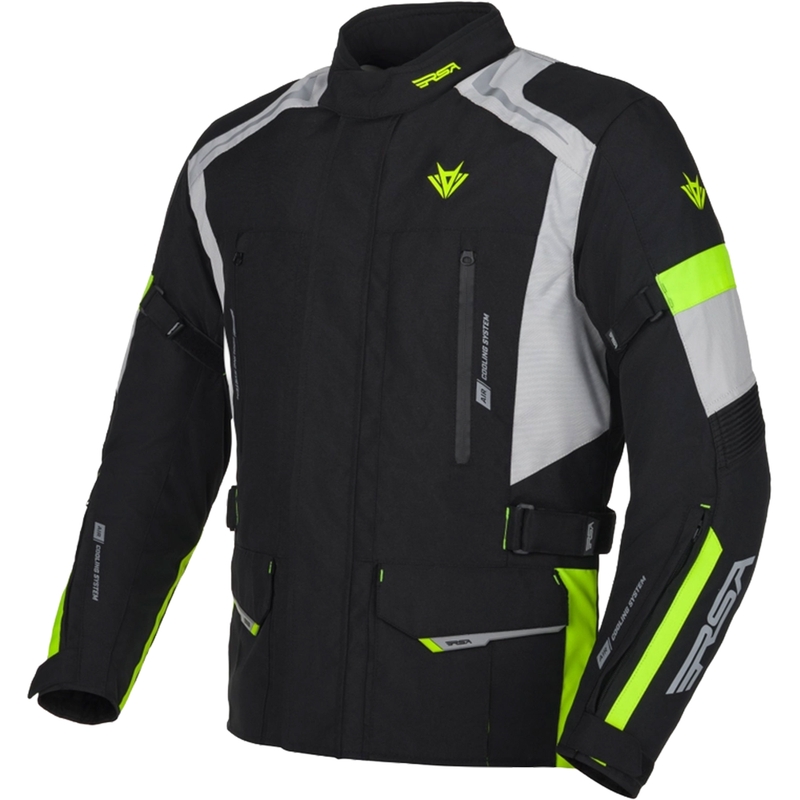 Jachetă pentru motociclete RSA EXO 2 negru-gri-galben-fluo