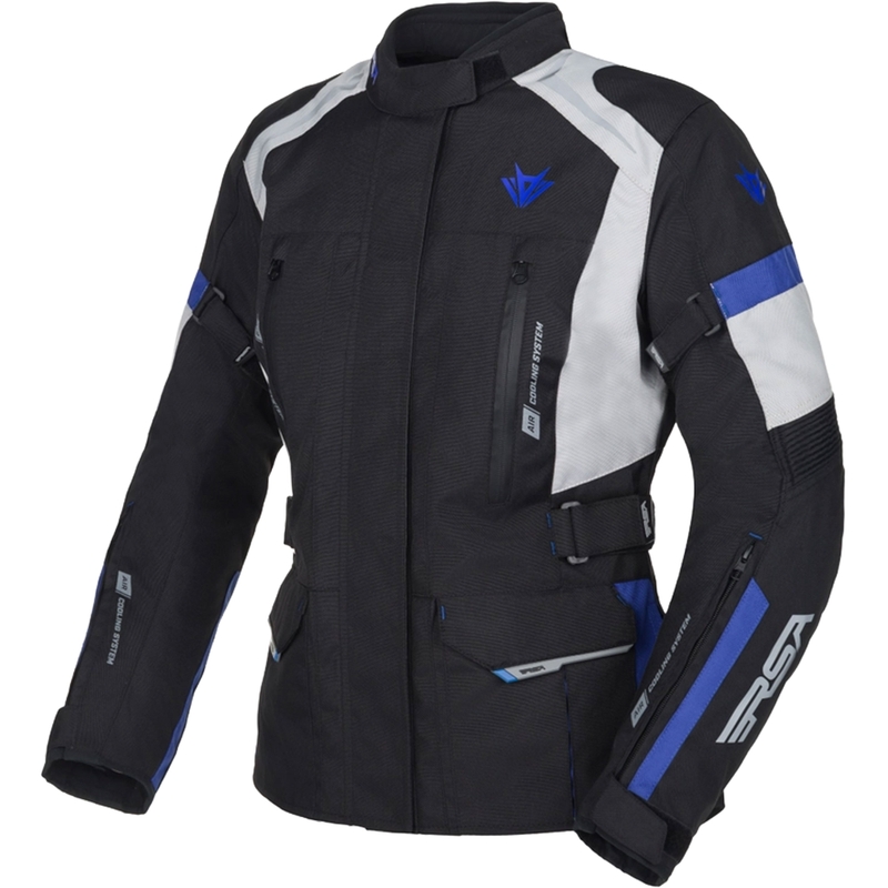 Jachetă de motocicletă pentru femei RSA EXO 2 negru-gri-albastru