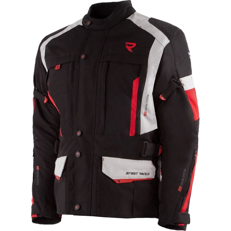 Geaca moto Street Racer Hilax negru-gri-rosu
