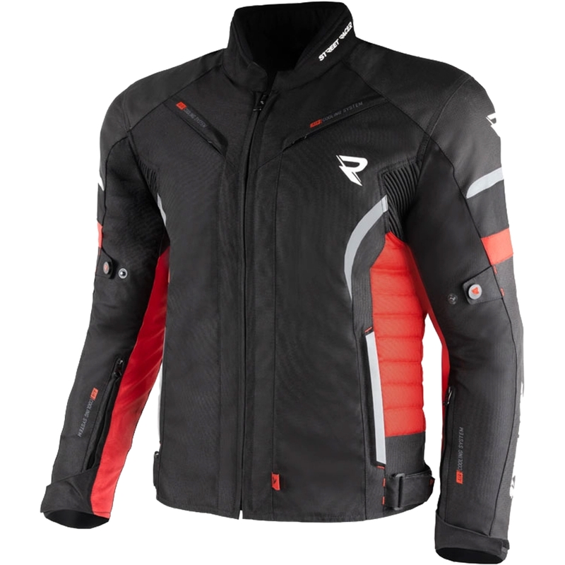 Jacheta moto Street Racer Evans negru-rosu