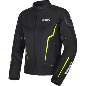 Jachetă de motocicletă pentru femei RSA Bolt Black-White-Fluo Yellow