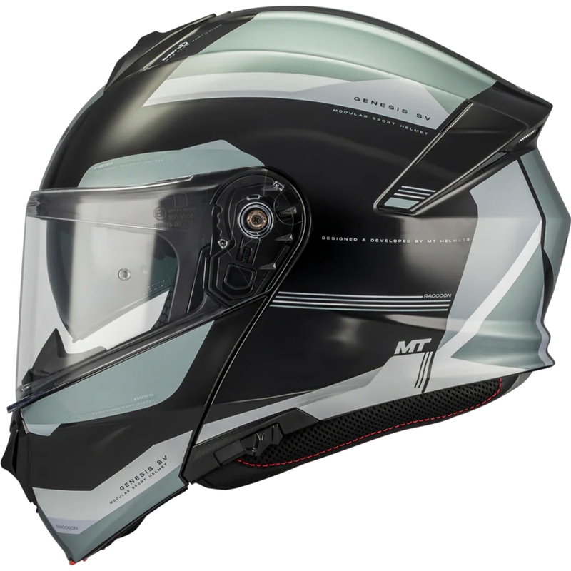 Cască de motocicletă pliabilă MT Genesis SV Raccoon B12 negru-gri