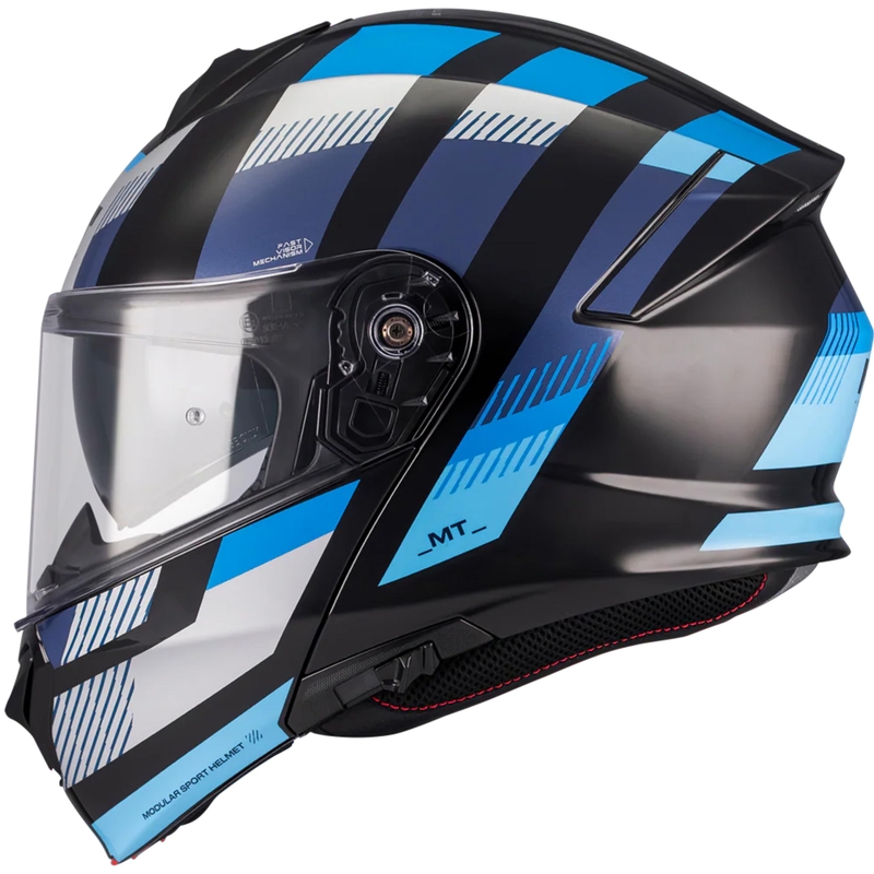 Cască de motocicletă pliabilă MT Genesis SV Stroke B7 negru-albastru