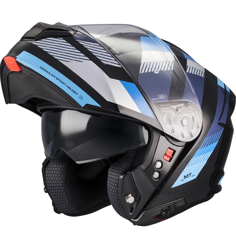 Cască de motocicletă pliabilă MT Genesis SV Stroke B7 negru-albastru
