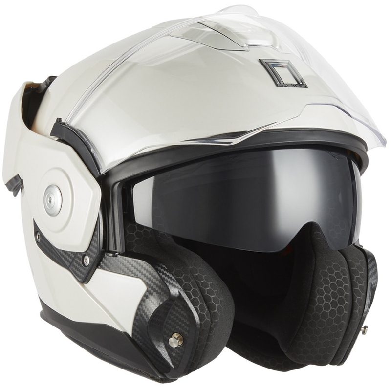 Cască de motocicletă pliabilă NOX PREMIUM Spinner albă