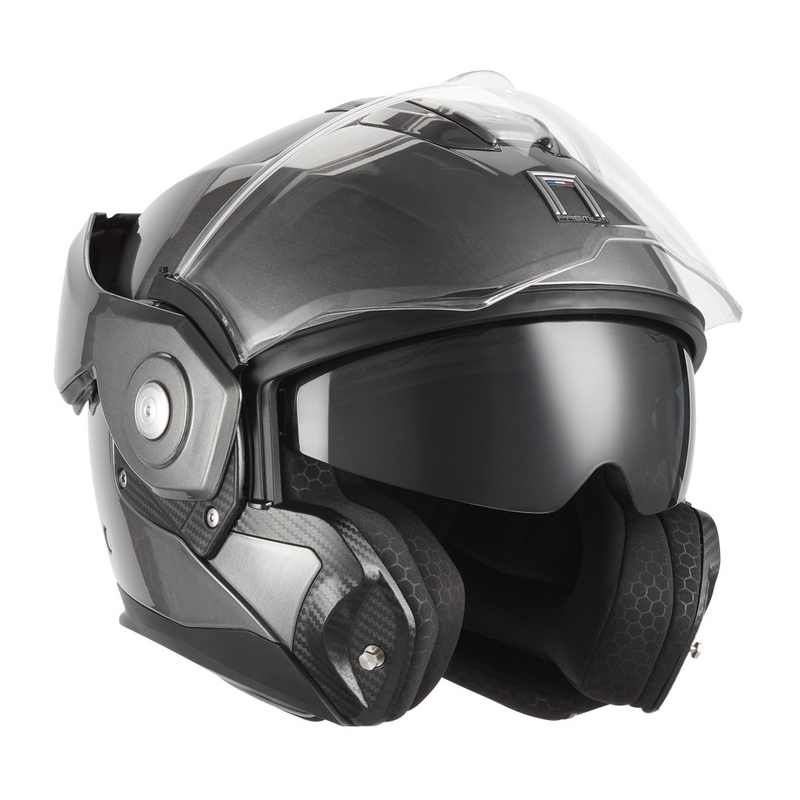 Cască de motocicletă NOX PREMIUM Spinner pliabilă, titan mat