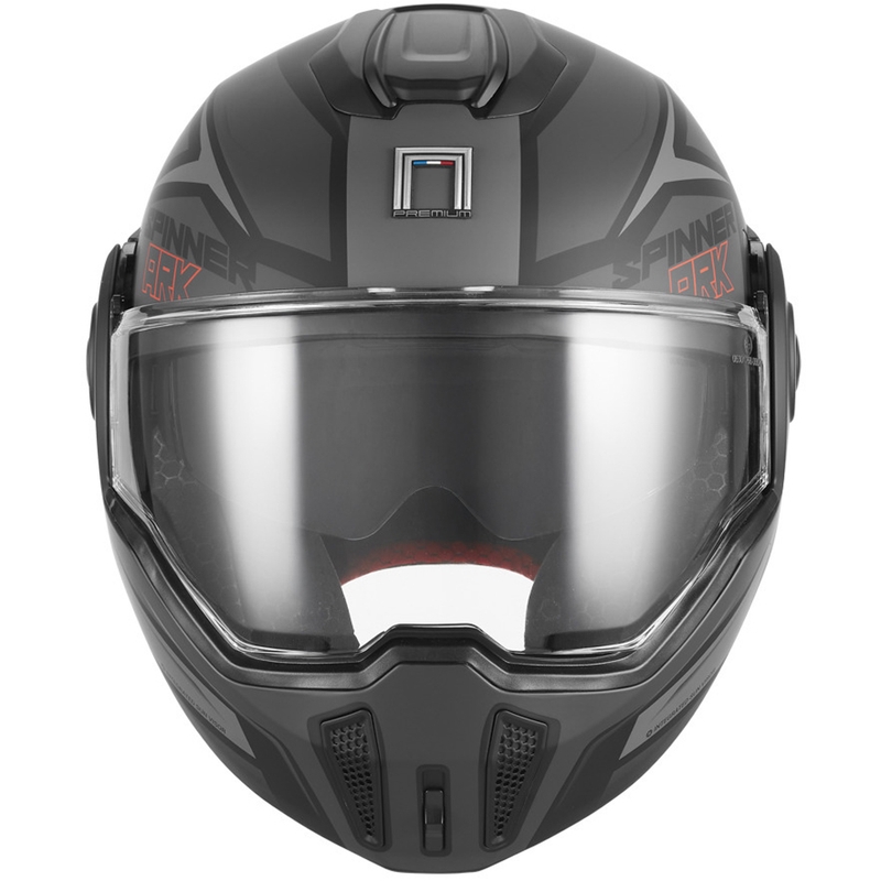 Cască de motocicletă pliabilă NOX PREMIUM Spinner Ark negru mat-roșu