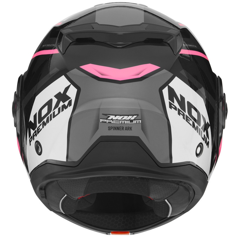 Cască de motocicletă pliabilă NOX PREMIUM Spinner negru-alb-roz