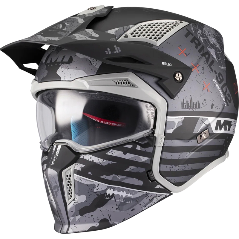 Cască modulară de motocicletă MT Streetfighter SV S Belic B2 negru mat-gri