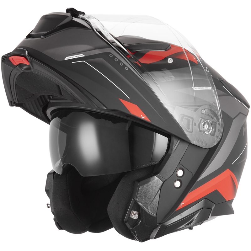 Cască de motocicletă pliabilă NOX N967 Conquer negru mat-roșu