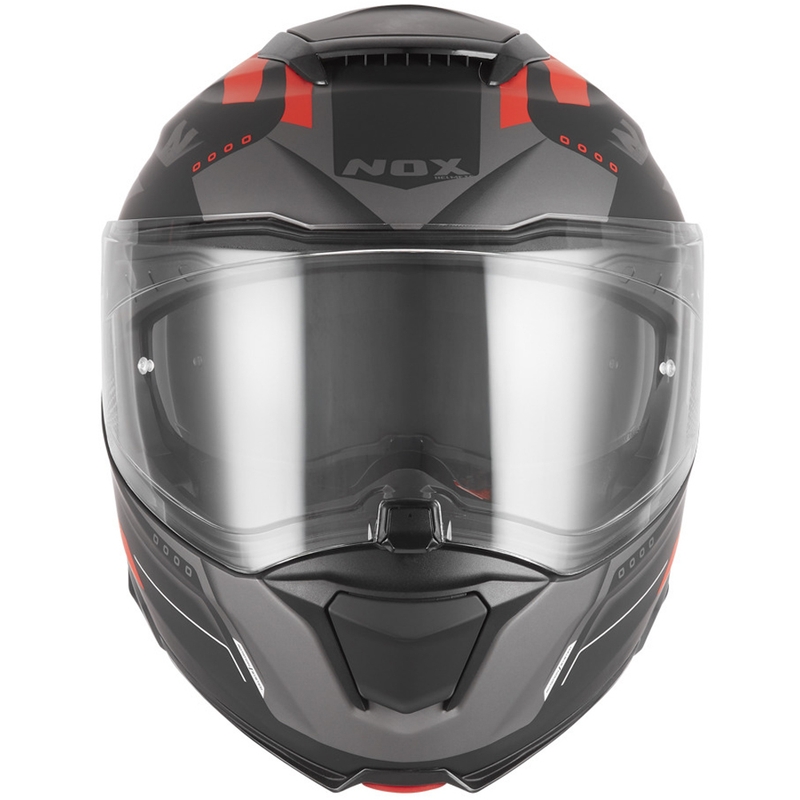 Cască de motocicletă pliabilă NOX N967 Conquer negru mat-roșu