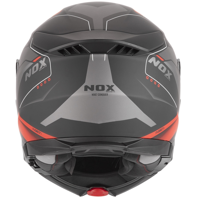 Cască de motocicletă pliabilă NOX N967 Conquer negru mat-roșu