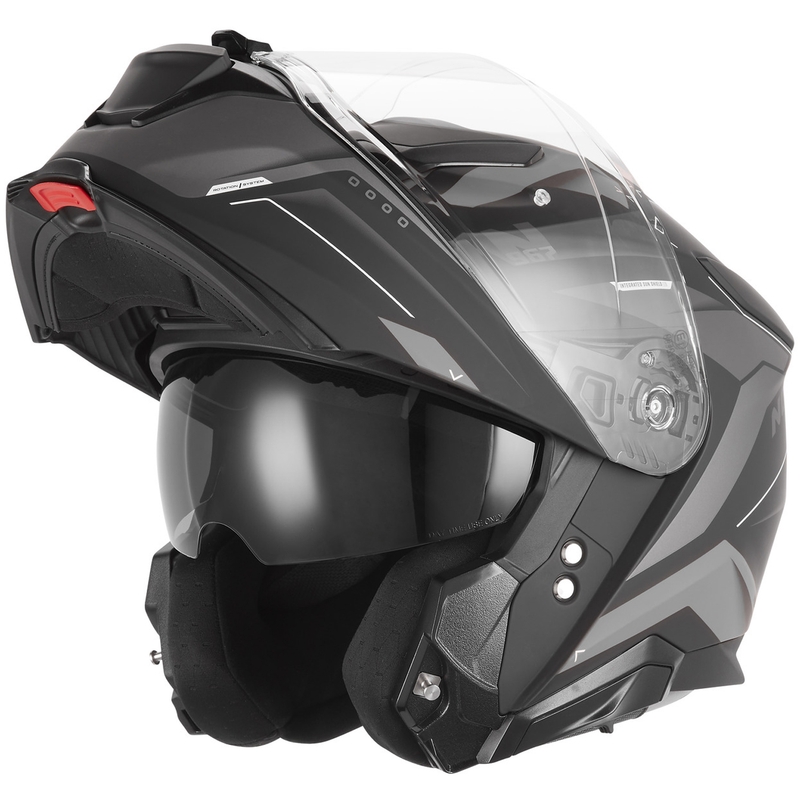 Cască de motocicletă pliabilă NOX N967 Conquer negru mat-argintiu