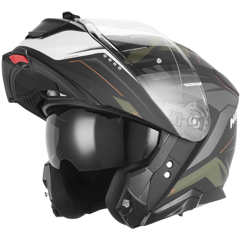 Cască de motocicletă pliabilă NOX N967 Conquer negru mat-kaki-portocaliu