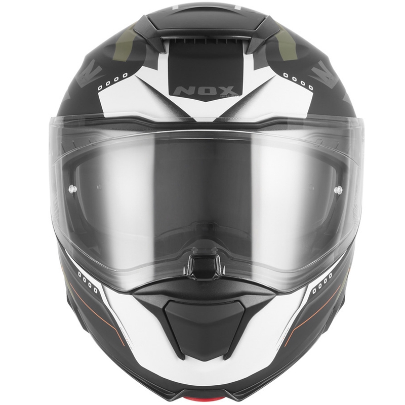 Cască de motocicletă pliabilă NOX N967 Conquer negru mat-kaki-portocaliu