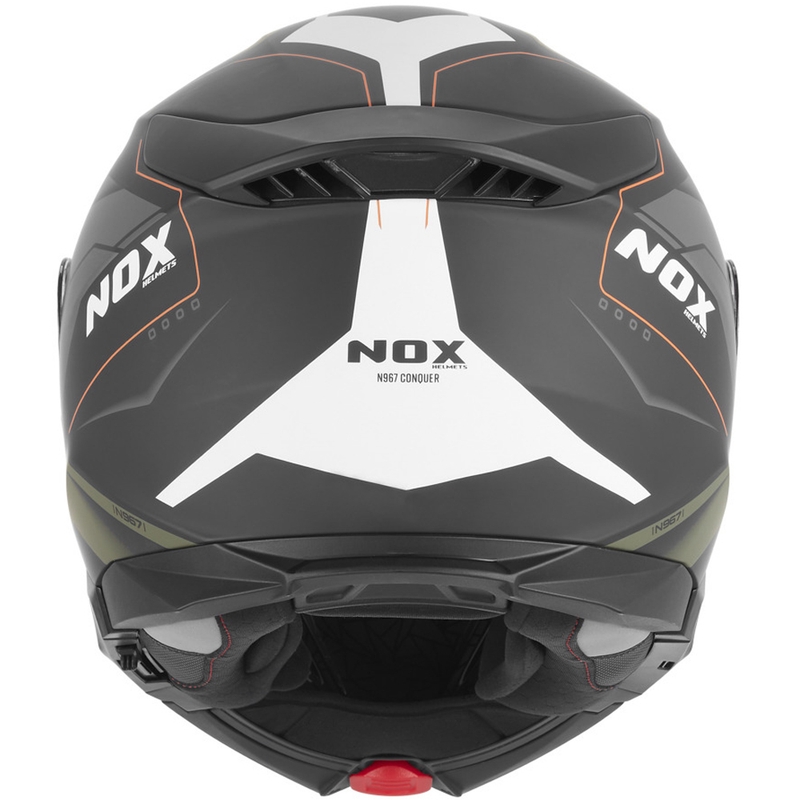 Cască de motocicletă pliabilă NOX N967 Conquer negru mat-kaki-portocaliu