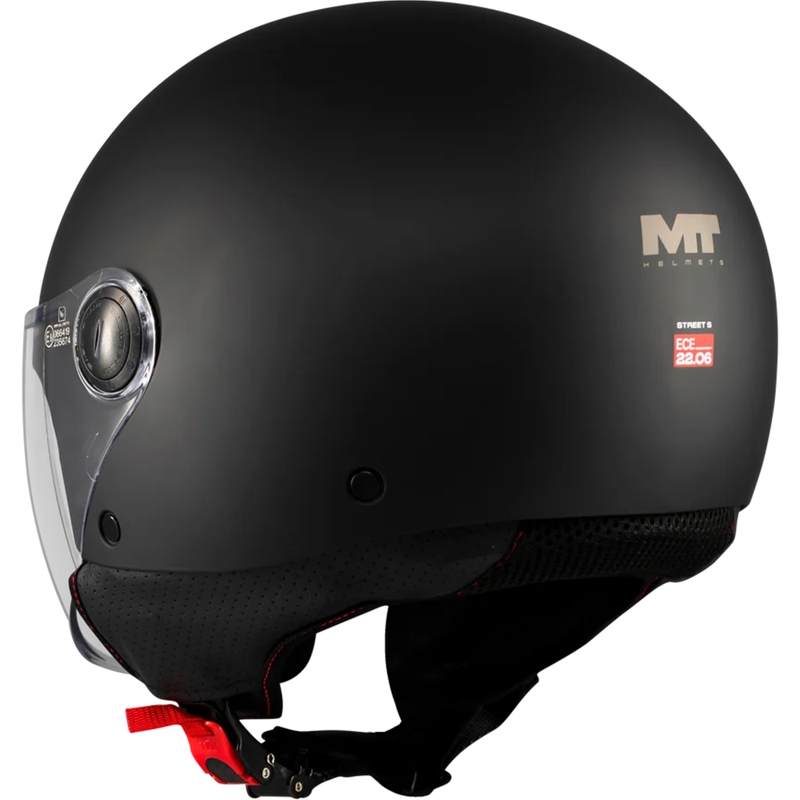 Cască de motocicletă deschisă MT Street S Pure A1 negru mat