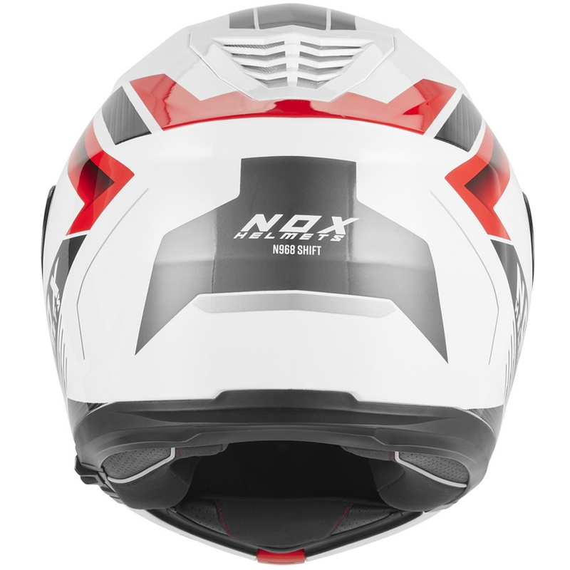 Cască de motocicletă pliabilă NOX N968 Shift alb-roșu
