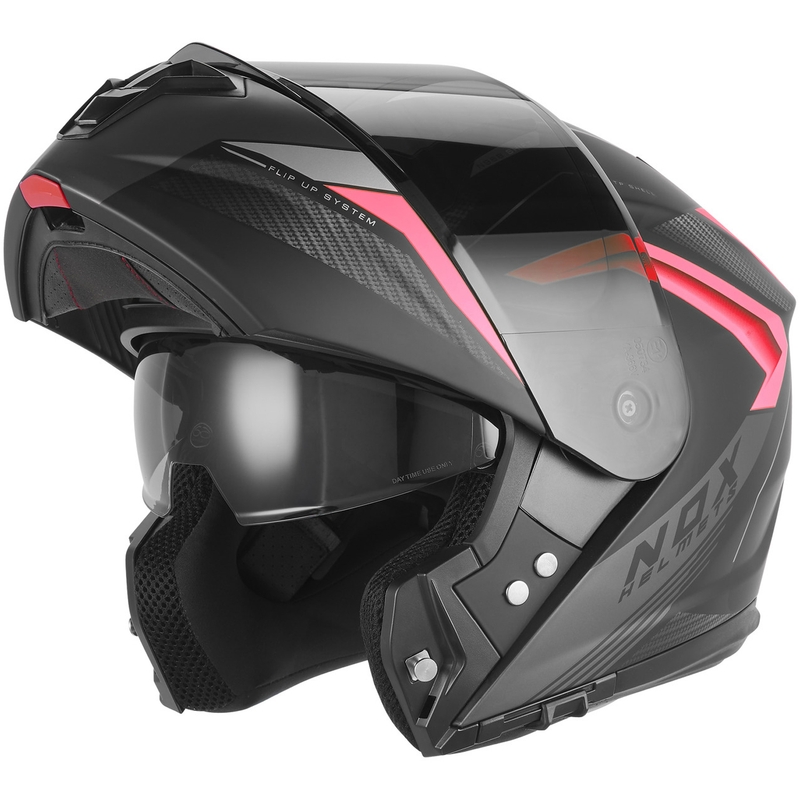 Cască de motocicletă pliabilă NOX N968 Shift negru mat-roșu