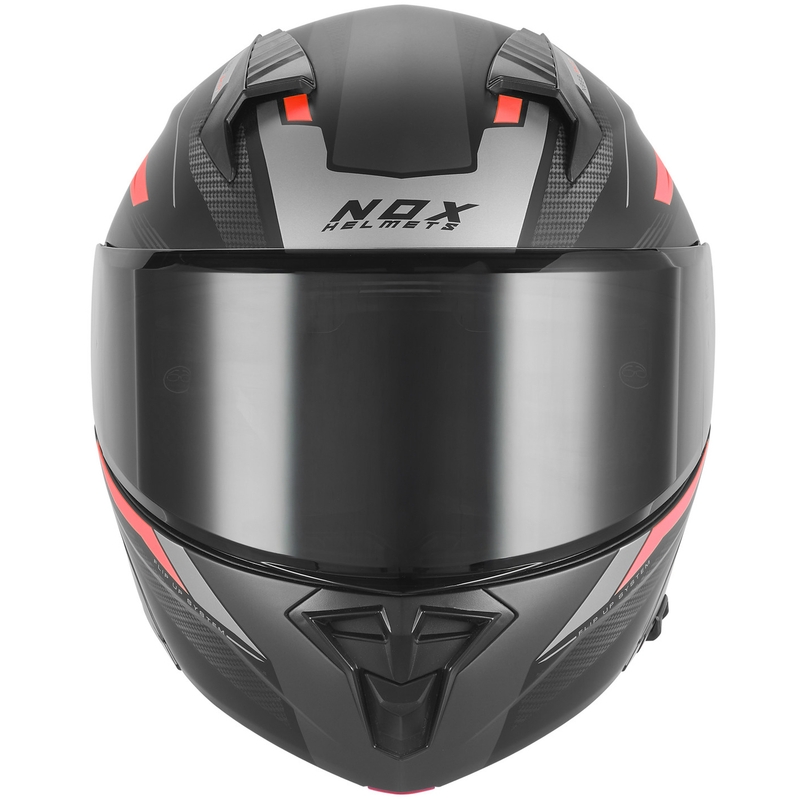Cască de motocicletă pliabilă NOX N968 Shift negru mat-roșu