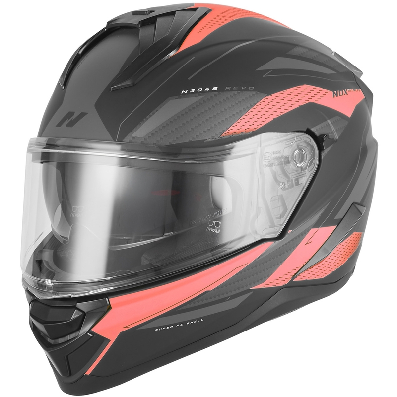 Cască integrală pentru motocicletă NOX N304-S REVO negru mat-roșu