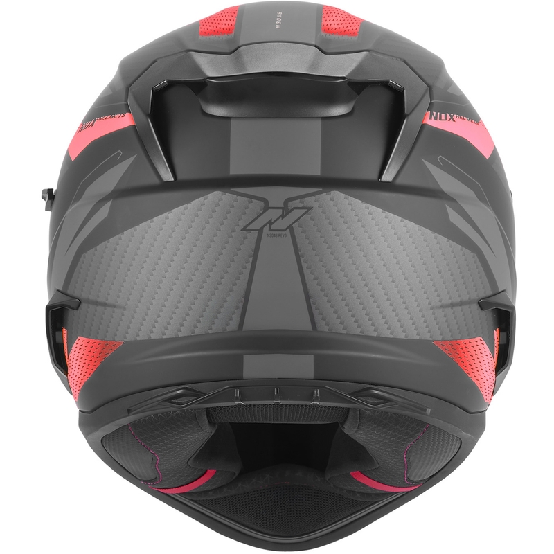 Cască integrală pentru motocicletă NOX N304-S REVO negru mat-roșu