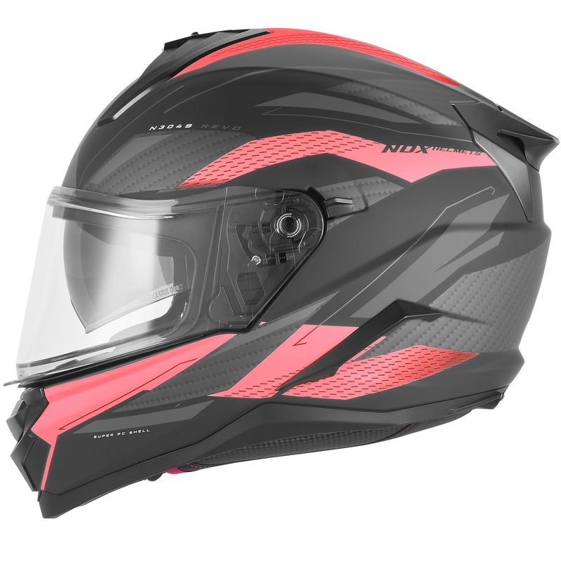 Cască integrală pentru motocicletă NOX N304-S REVO negru mat-roșu