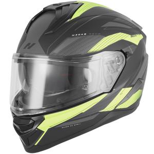Cască integrală pentru motocicletă NOX N304-S REVO negru mat-galben fluo