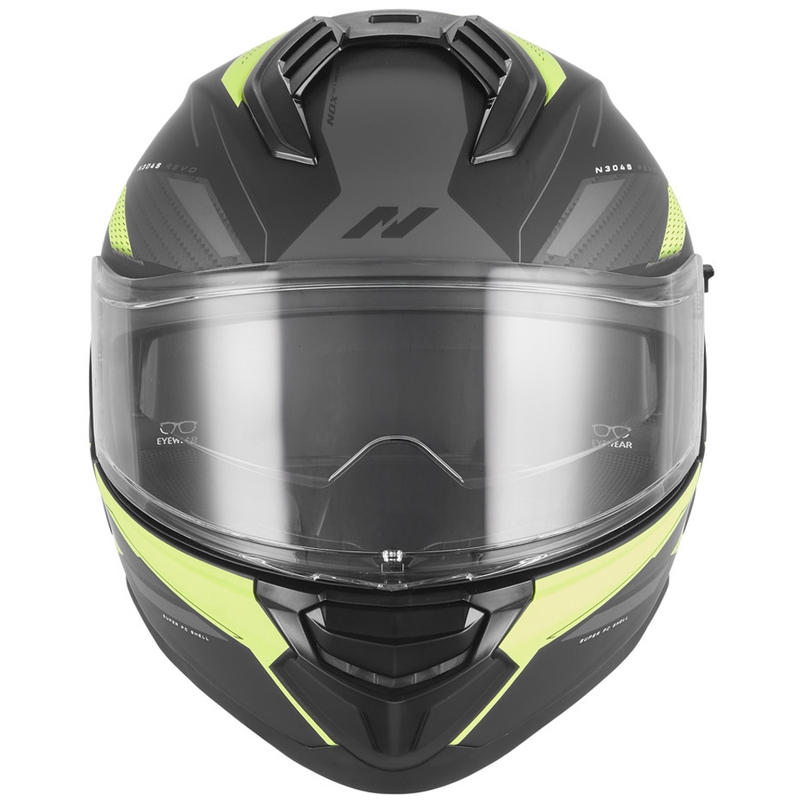 Cască integrală pentru motocicletă NOX N304-S REVO negru mat-galben fluo