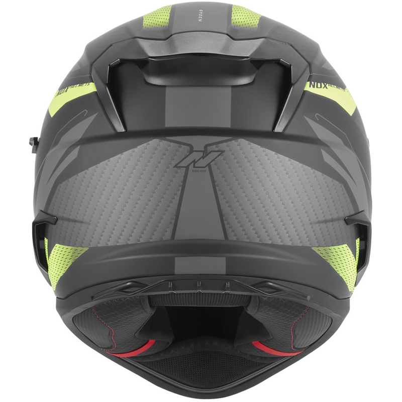 Cască integrală pentru motocicletă NOX N304-S REVO negru mat-galben fluo