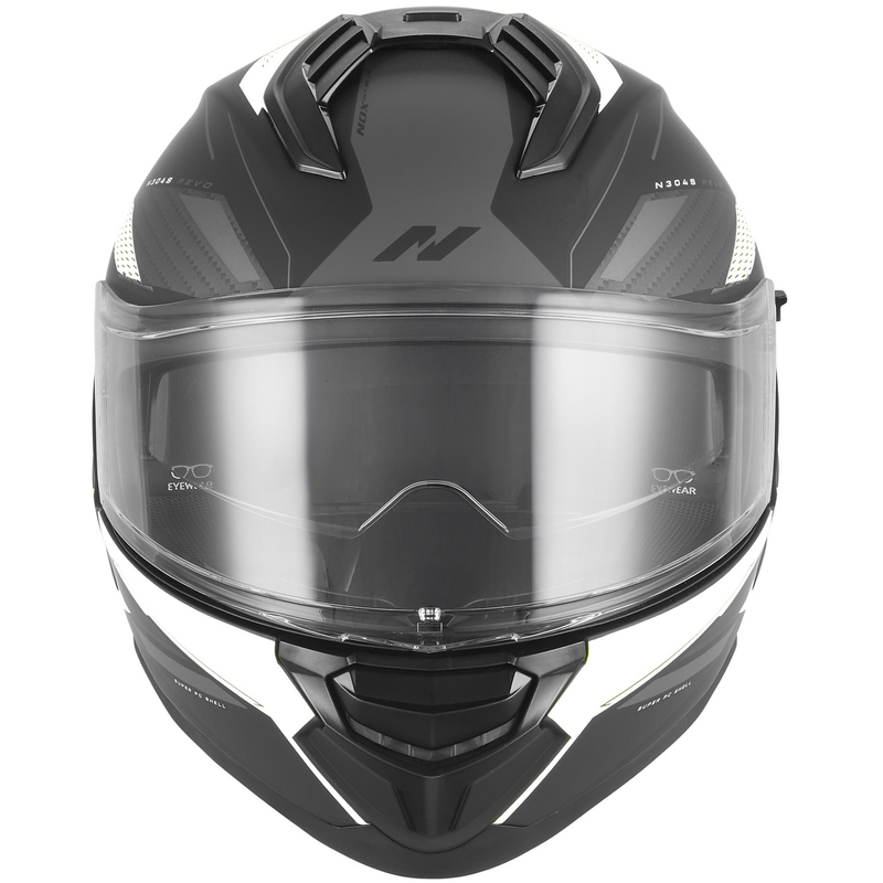 Cască integrală pentru motocicletă NOX N304-S REVO negru mat-alb