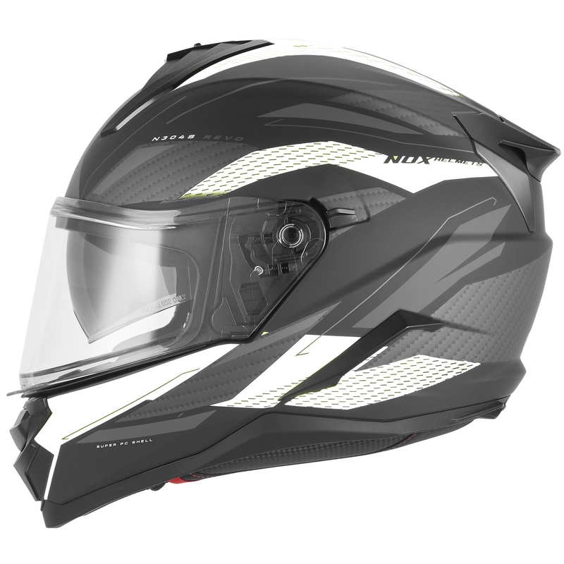 Cască integrală pentru motocicletă NOX N304-S REVO negru mat-alb
