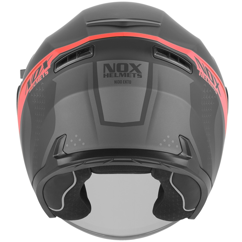 Cască de motocicletă deschisă NOX N130 EKTO negru mat-roșu