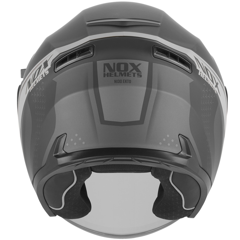 Cască de motocicletă deschisă NOX N130 EKTO negru mat-argintiu