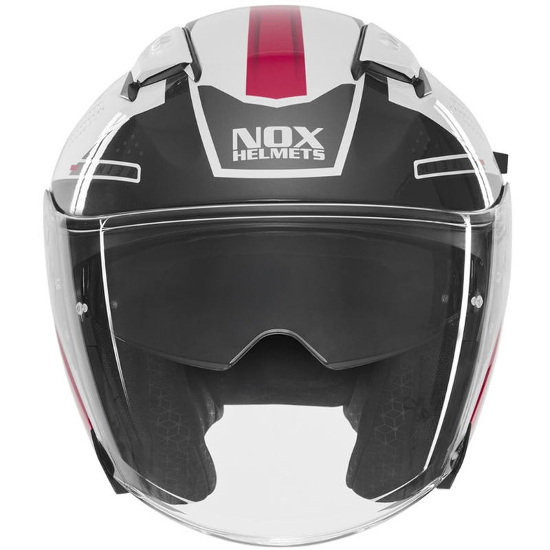 Cască de motocicletă deschisă NOX N130 EKTO alb-roz