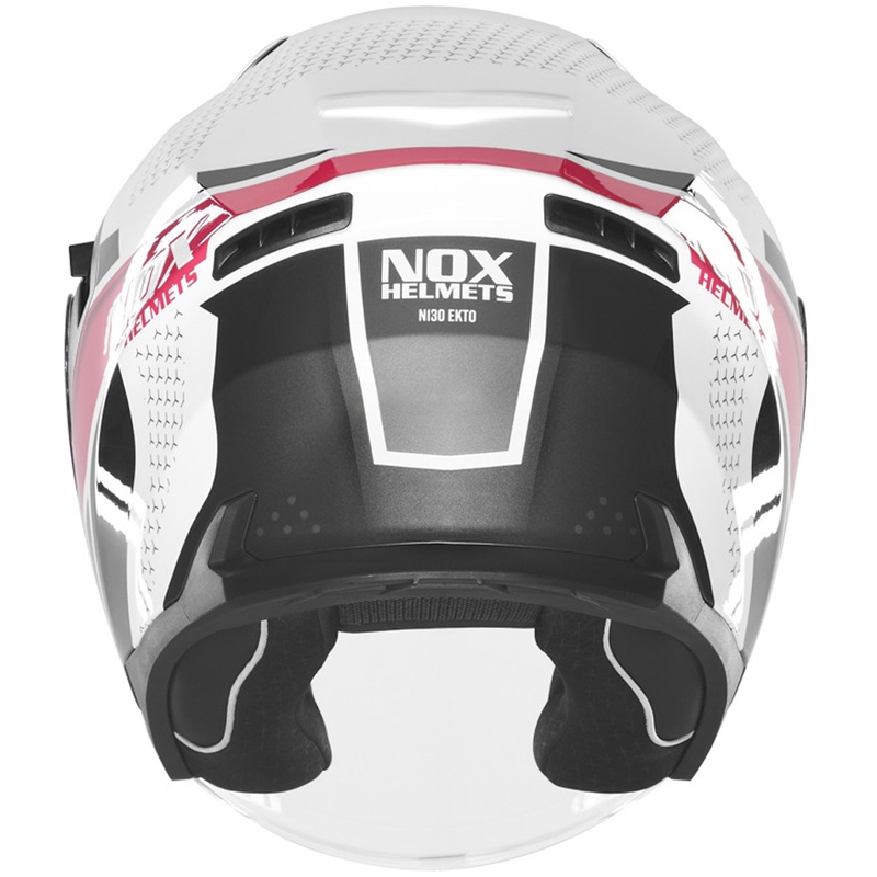 Cască de motocicletă deschisă NOX N130 EKTO alb-roz